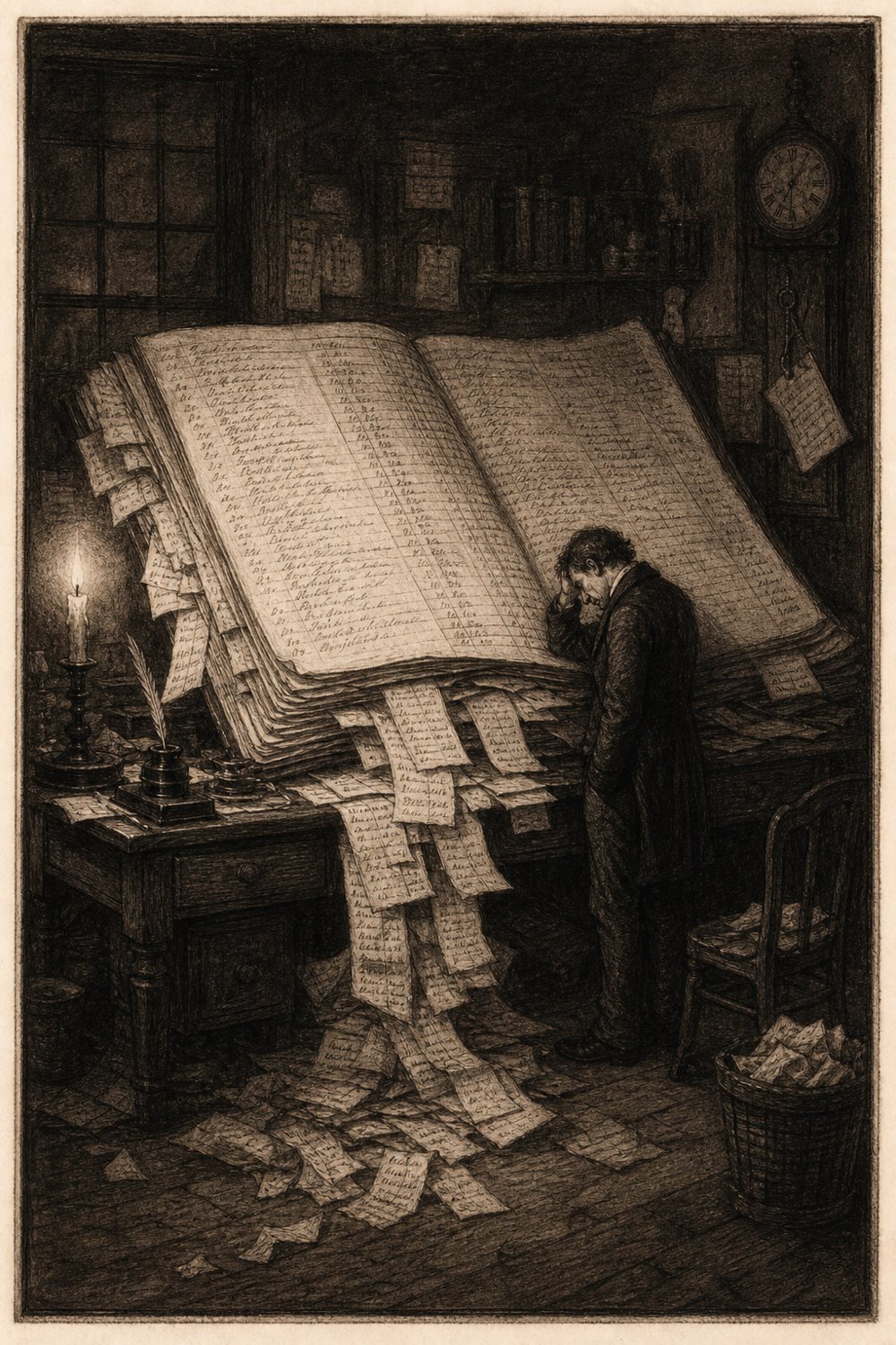 THE OVERCROWDED LEDGER OF BARON BALTUS — plate