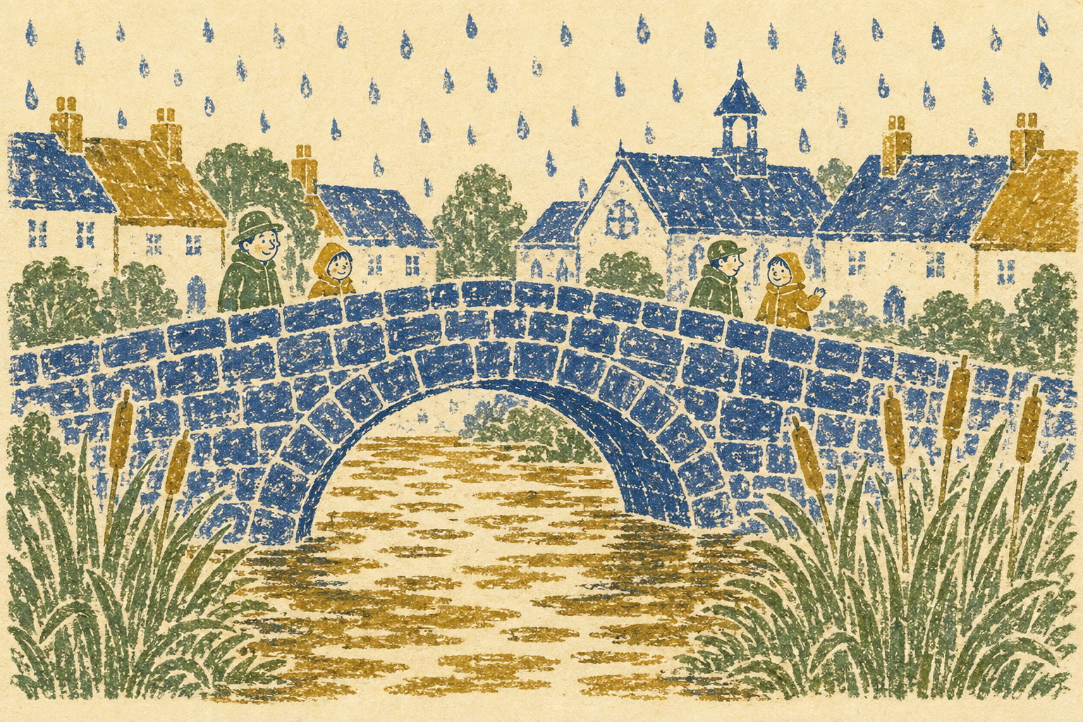 Nettlewick's little stone bridge in the rain