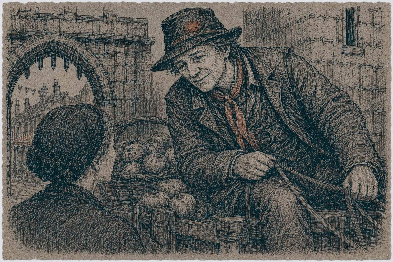 The traveller gives Alys a puzzled reply