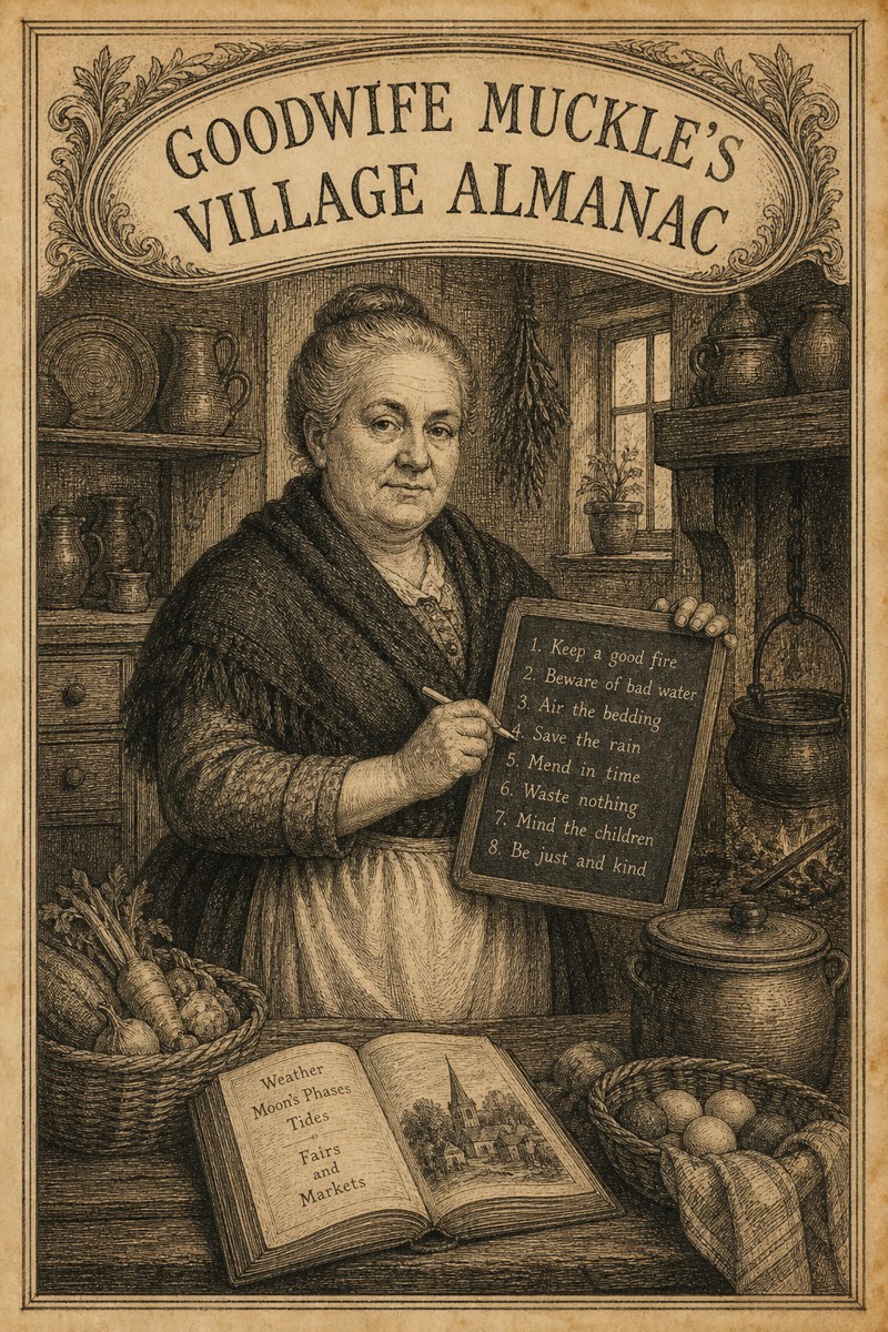 GOODWIFE MUCKLE'S VILLAGE ALMANAC OF SENSIBLE PRECAUTIONS — compiler