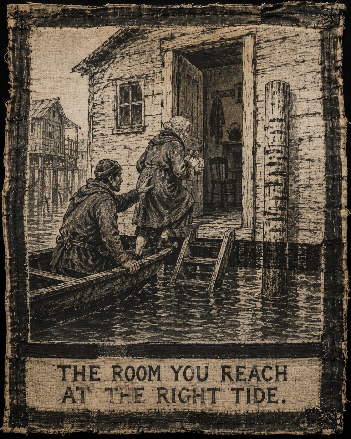 THE ROOM YOU REACH AT THE RIGHT TIDE — plate