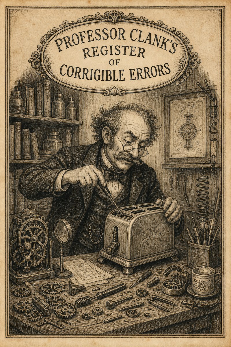PROFESSOR CLANK'S REGISTER OF CORRIGIBLE ERRORS — compiler